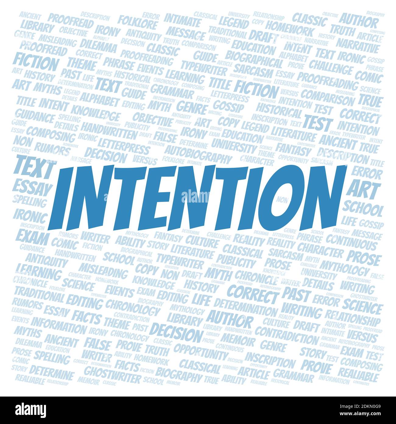 Intention typography word cloud create with text only Stock Photo