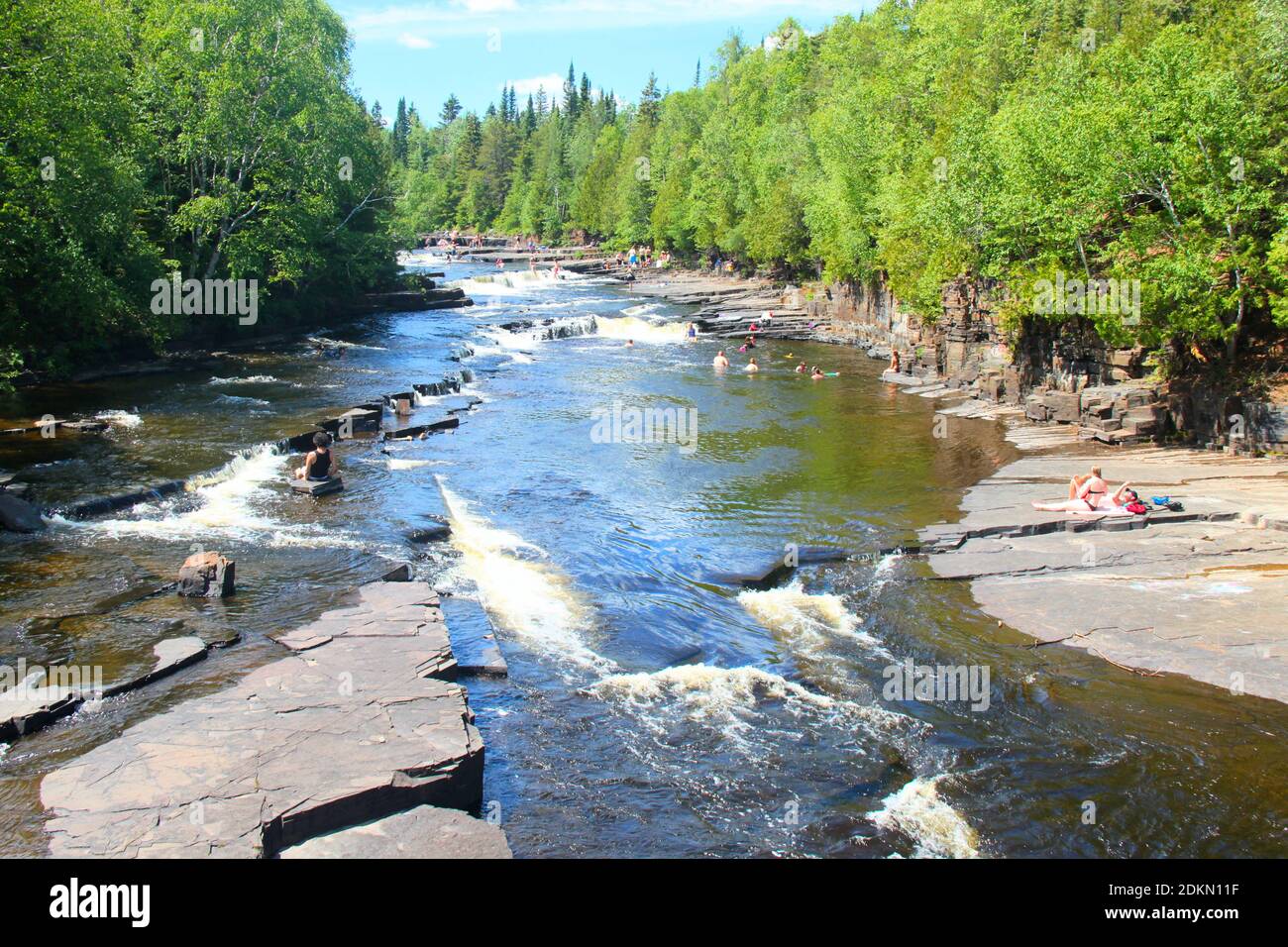 Trowbridge falls during the summer in Thunder Bay, Ontario, Canada Stock Photo