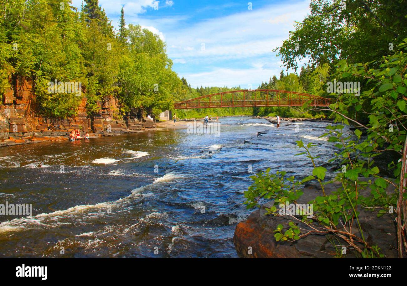 Trowbridge falls during the summer in Thunder Bay, Ontario, Canada Stock Photo