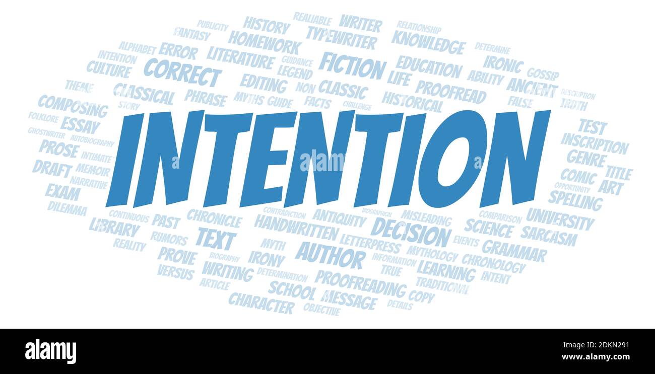 Intention typography word cloud create with text only Stock Photo