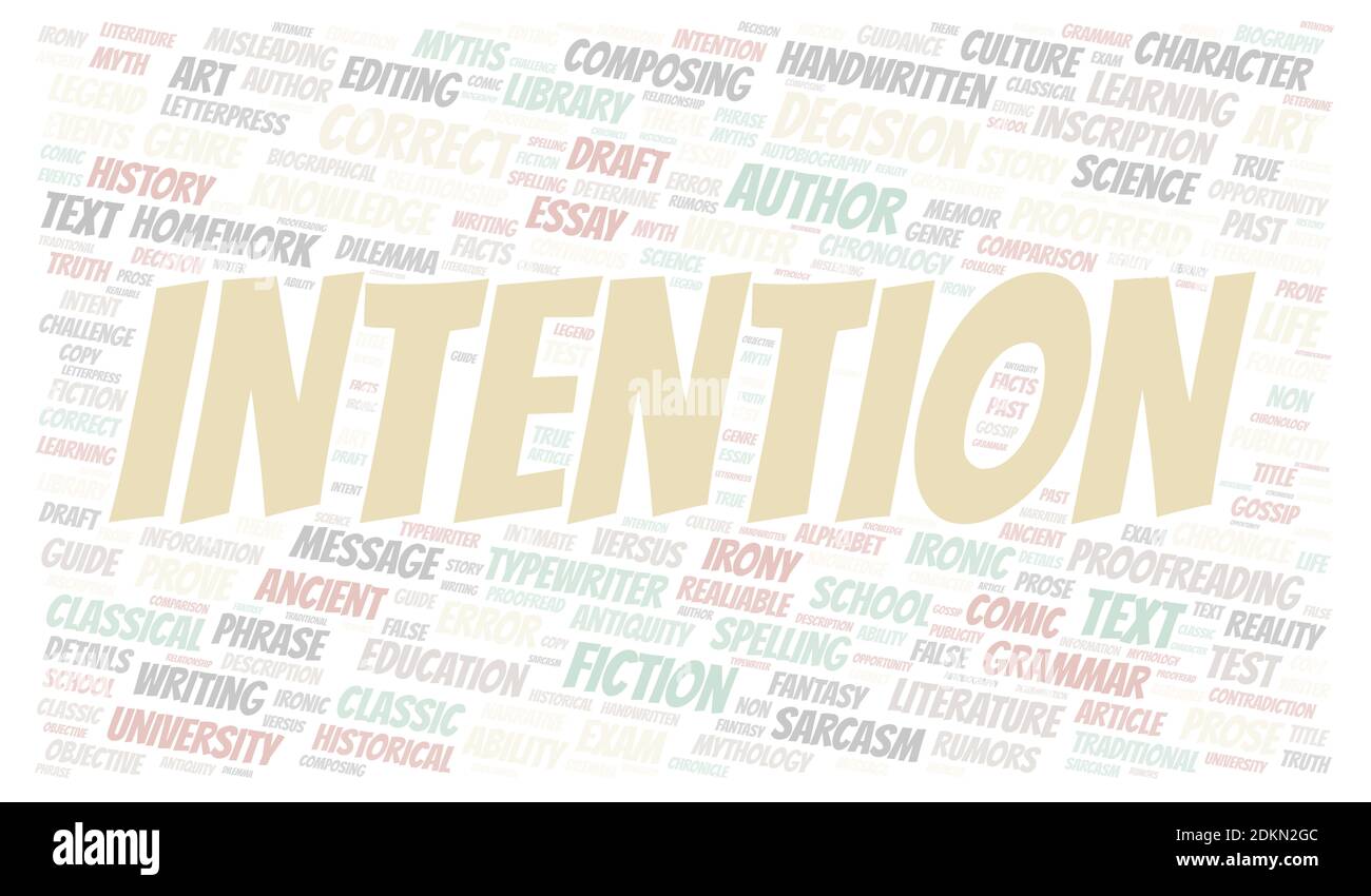 Intention typography word cloud create with text only Stock Photo