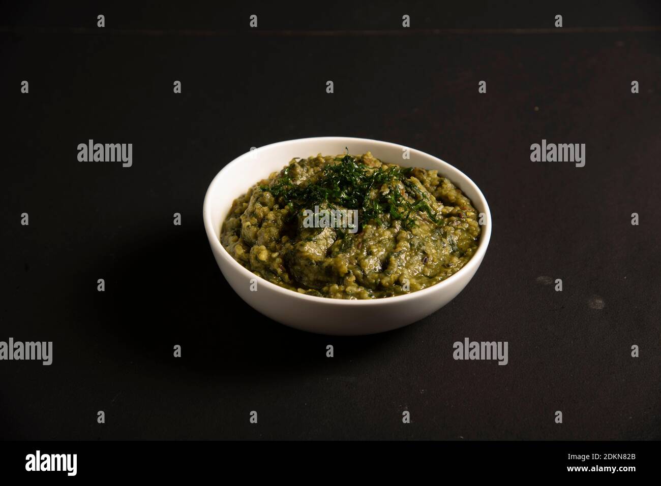 moong dal with mustard greens is authentic punjabi recipe Stock Photo