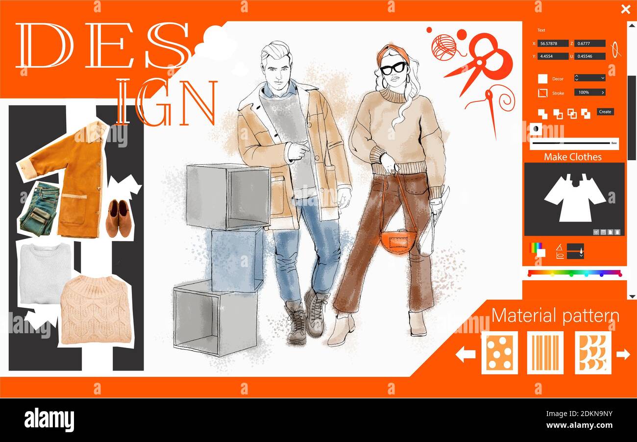 Interface of modern software for fashion clothes design Stock Photo - Alamy