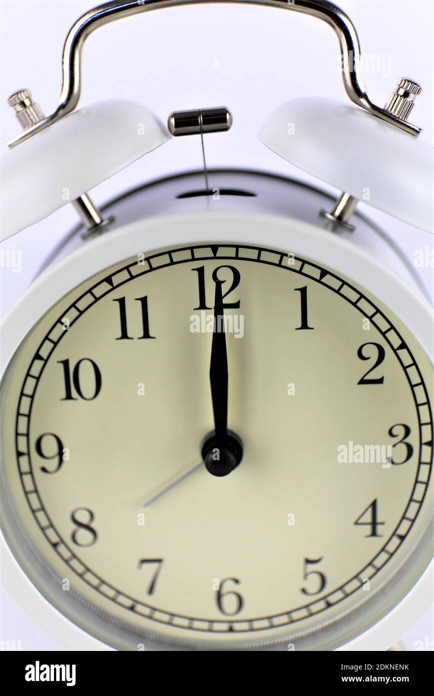 alarm clock on the table Stock Photo Alamy