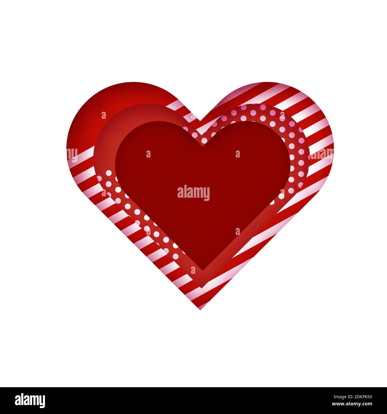 Happy Valentine's Day with paper cut heart. Romantic holiday. Red Heart ...
