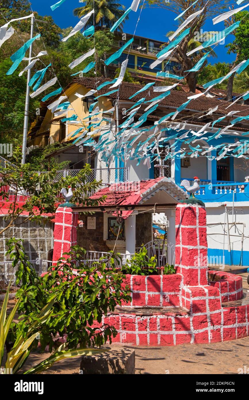 Old well Fontainhas quarter Panjim Tiswadi Goa India Stock Photo