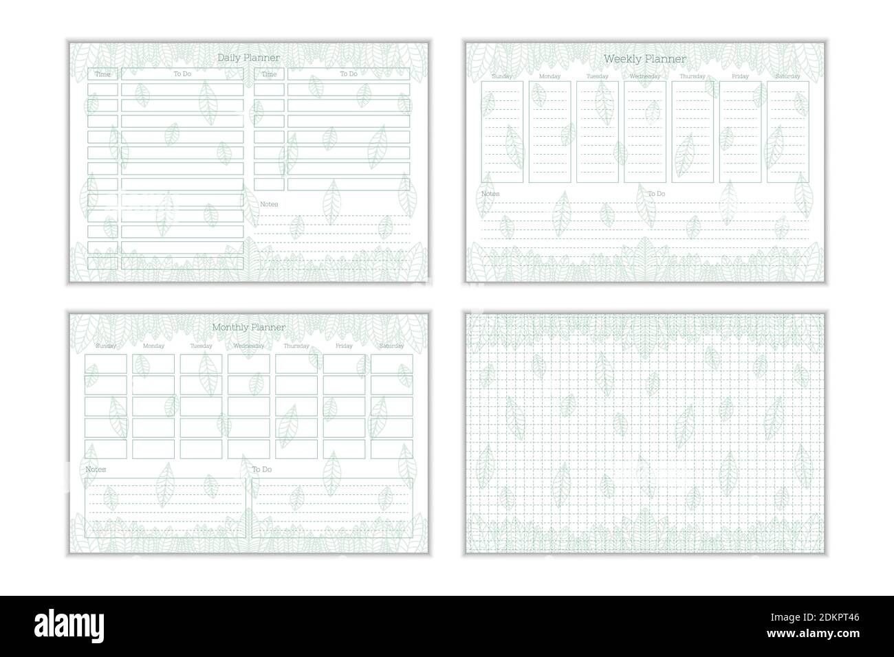 Set of 2021 calendar and daily weekly monthly personal planner diary  template in tender botanical style. individual schedule collection for  personal a Stock Vector Image & Art - Alamy