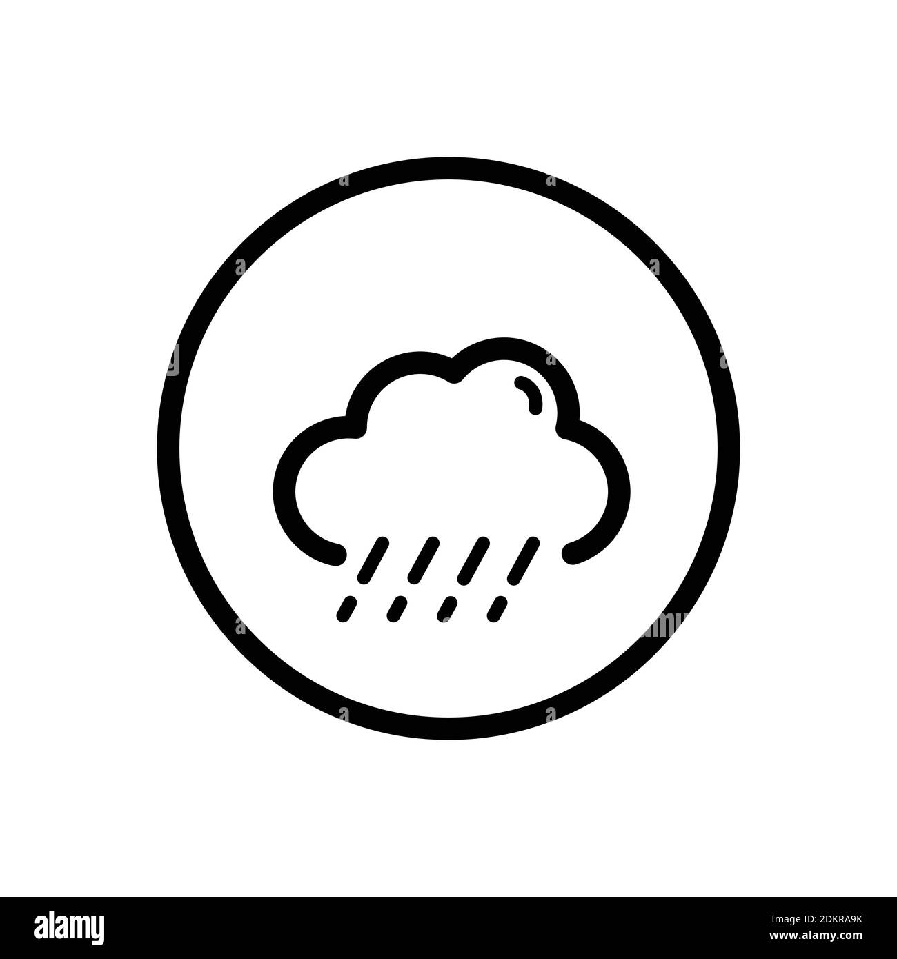 Sleet and cloud. Weather outline icon in a circle. Isolated vector