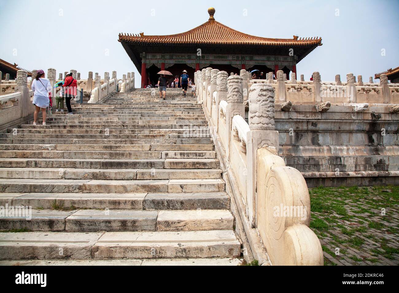 Stone steps up to buildings in Outer Court within Imperial Forbidden City Beijing Imperial Forbidden City Beijing Stock Photo