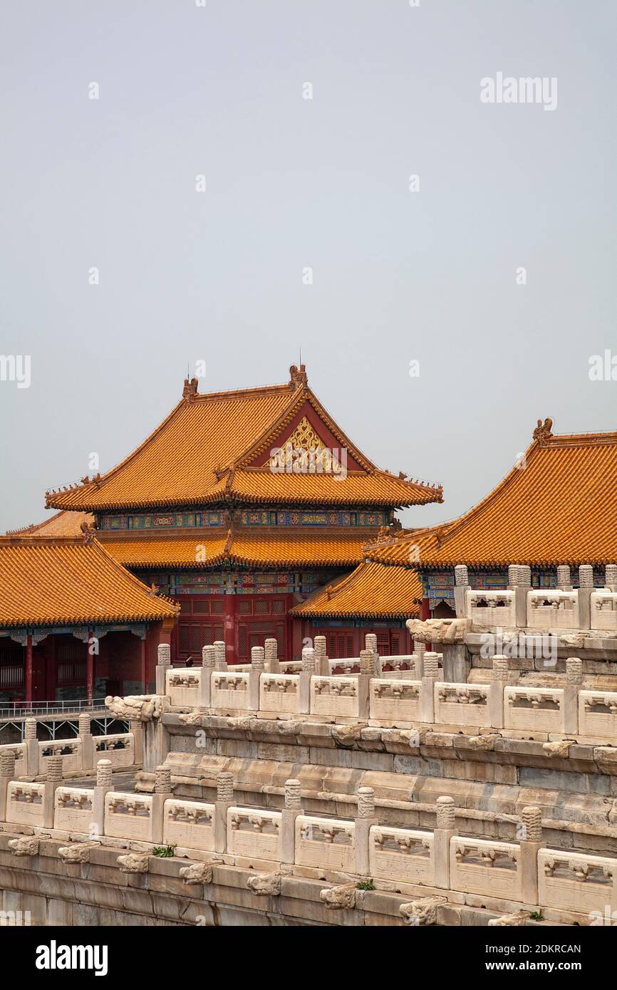 View from Hall of Central Harmony within Imperial Forbidden City Beijing Stock Photo