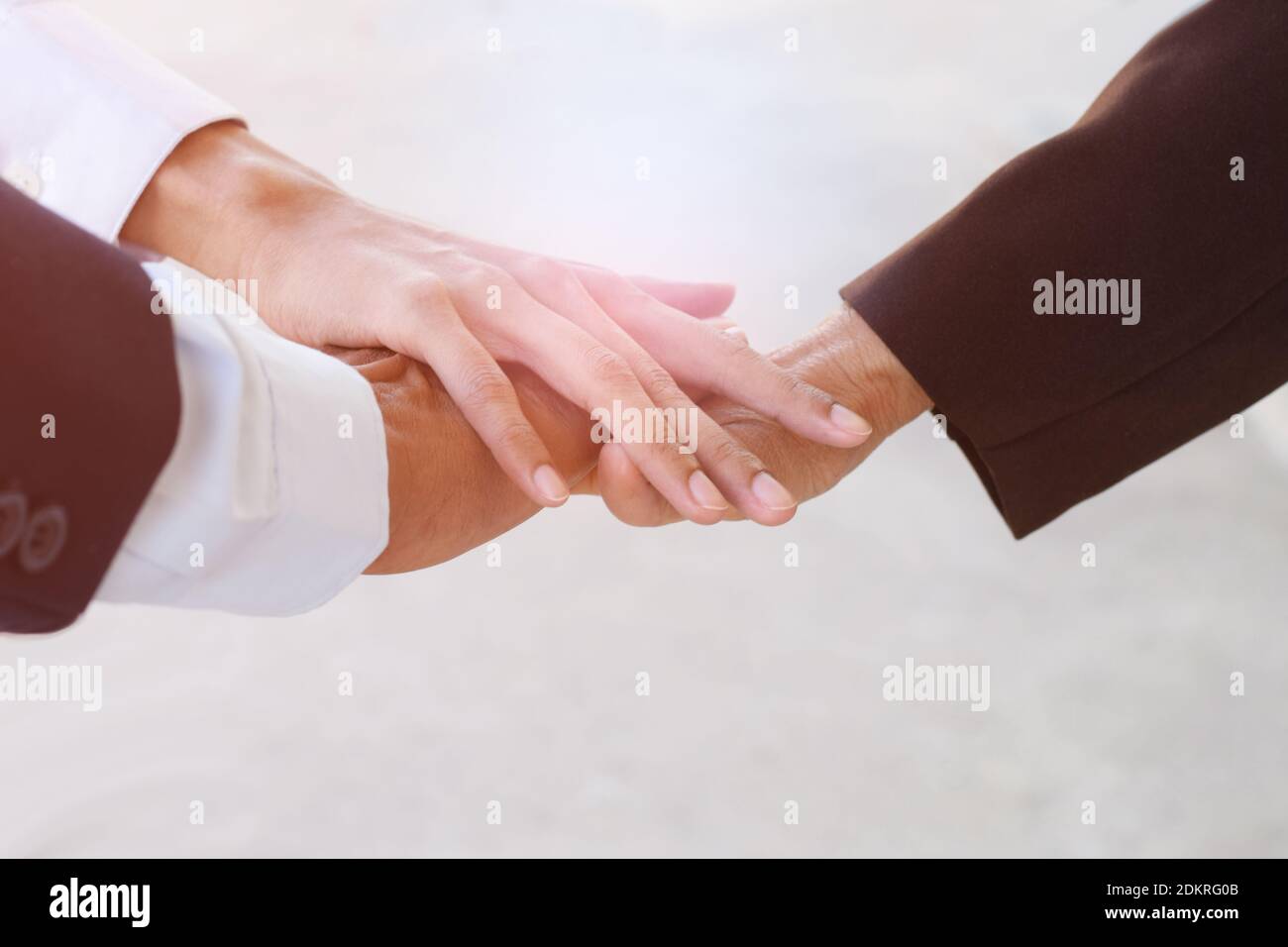 Team work three human hands hi-res stock photography and images - Alamy