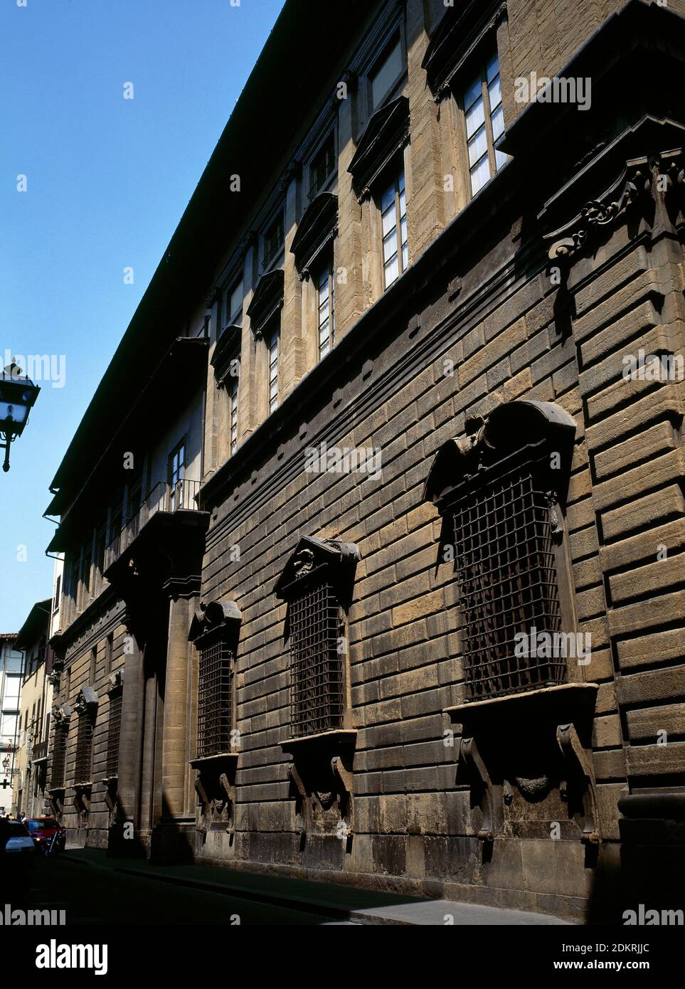 Italy, Tuscany, Florence. Palazzo Nonfinito (Unfinished Palace). Mannerist style. Bernardo Buontalenti designed it in 1593 for the Strozzi family. He built only the courtyard and the first floor. Additional construccion was added later by different architects. It houses the Anthropology and Ethnology section of the Museum of Natural History of Florence (National Museum of Mankind). Facade. Stock Photo