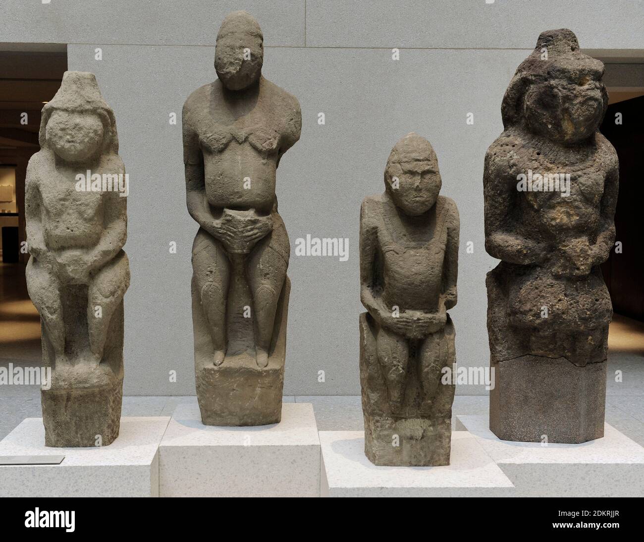 Eurasian Steppe. Cuman stone figures of men and women. 12th century AD. The Cumans were a Turkic tribe that ruled to southern Russian steppes from 1055 to 1240 AD. From Oblast Charkiw, Ukraine. Neues Museum (New Museum). Berlin. Germany. Stock Photo