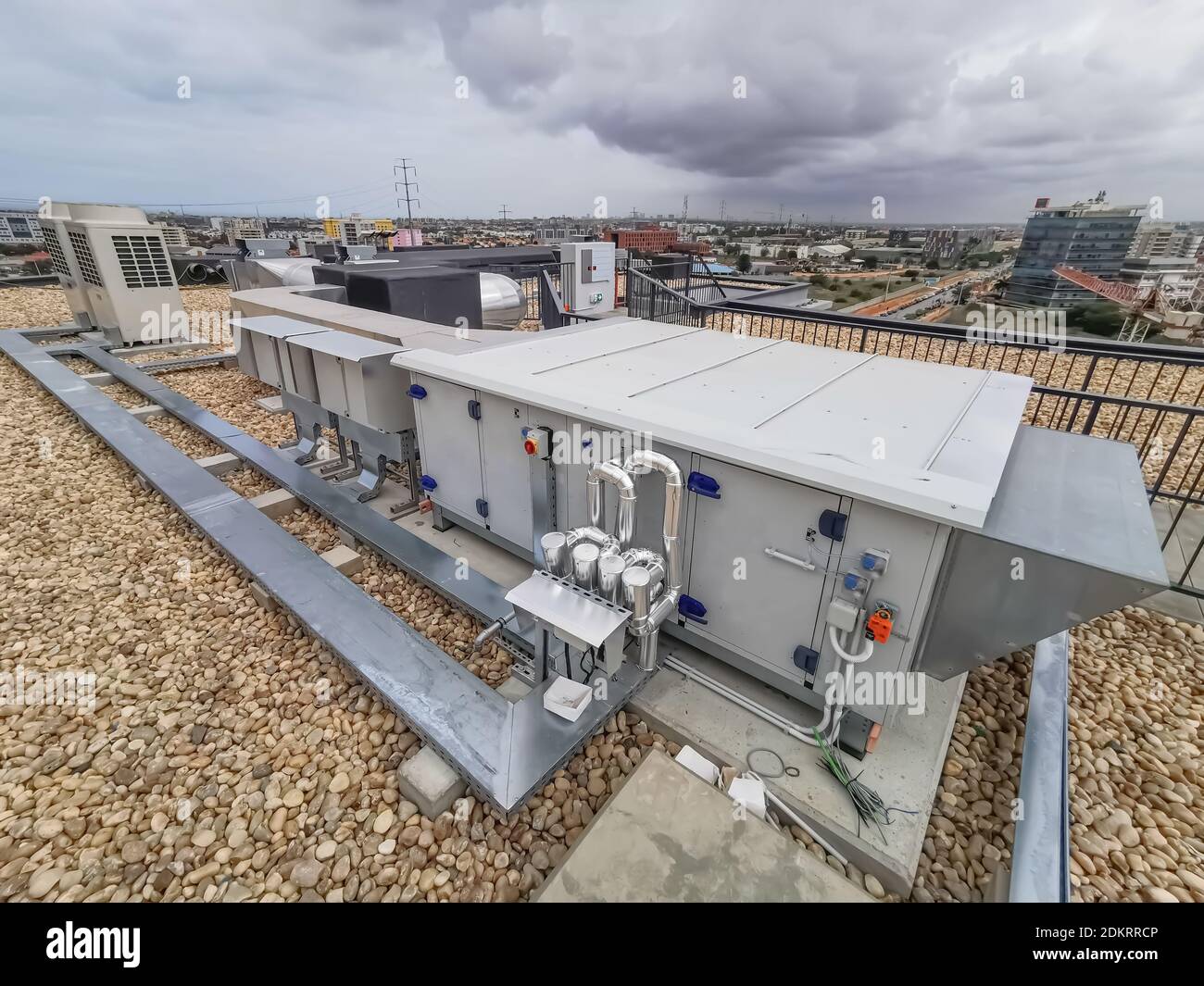 View of air ventilation ducts, extraction and insufflation, HVAC system