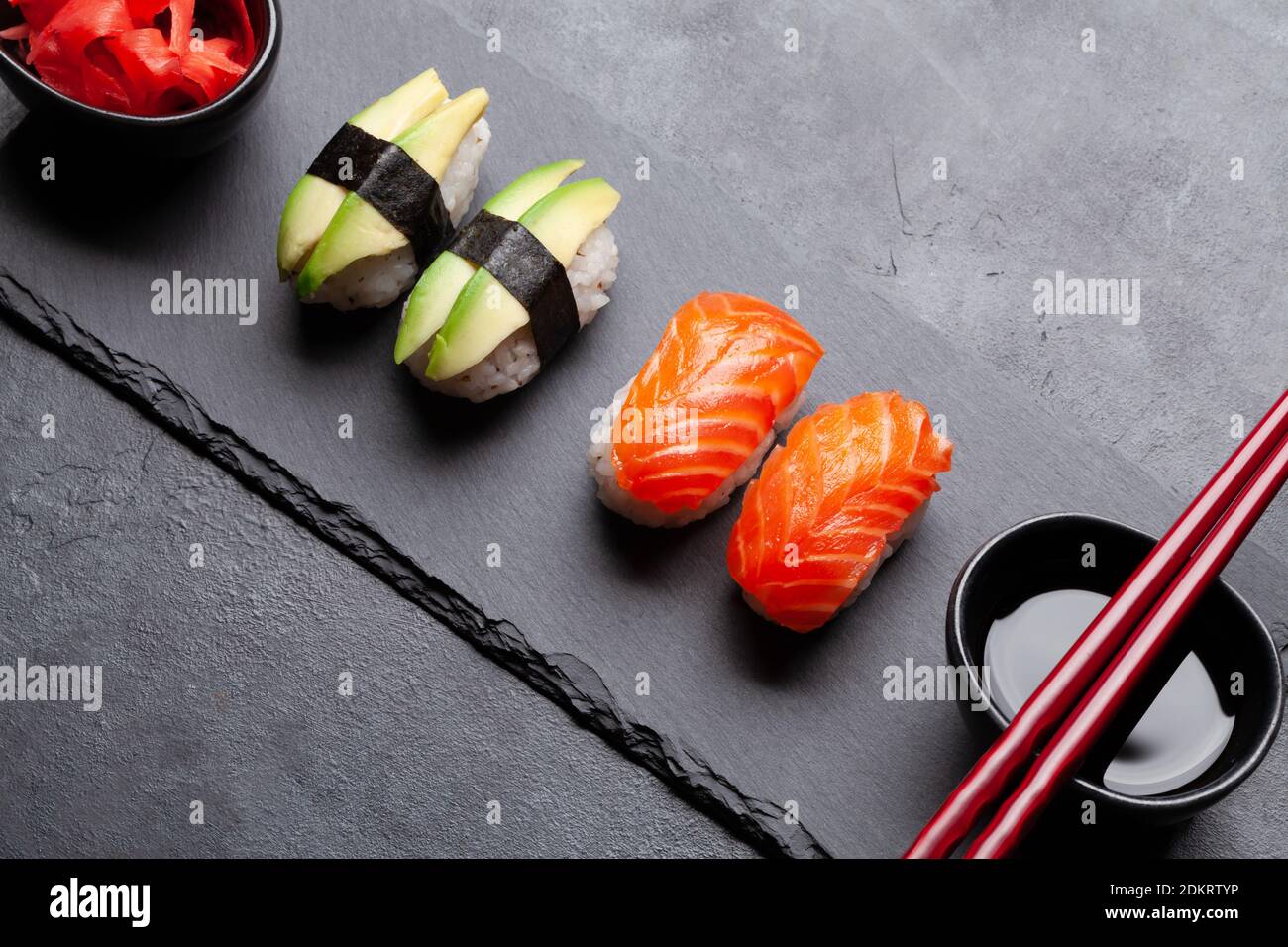 Japanese sushi set Stock Photo by karandaev