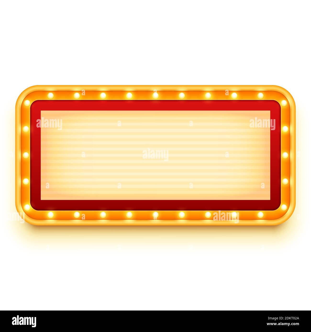 Vintage lightbox with glowing bulbs. Wall light sign with marquee