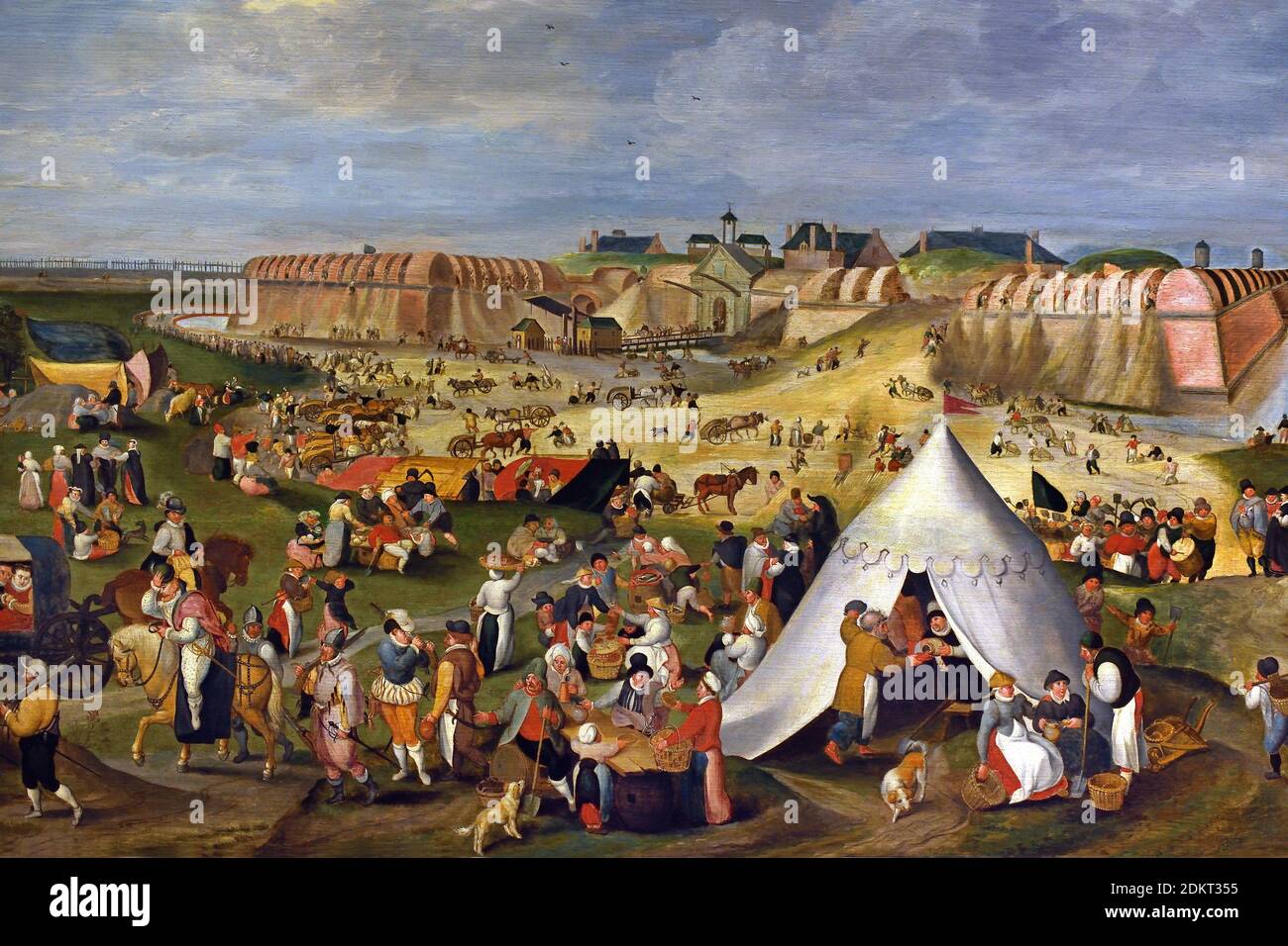 The demolition of the citadel of Antwerp in August 1577, Control the rebellious cities in the Netherlands, Duke of Alva the military manager Flips II building citadels or fortresses. The Antwerpers conquered the citadel of their city from the Spaniards in 1577. Pieter Balten. 1525 - 1598 after Maarten van Cleve 1527 - 1581 Flemish Renaissance painter Belgium Holland . The Dutch Revolt 1566–1648  Low Countries against the rule of the Habsburg King Philip II of Spain Eighty Years, War, Spanish, Dutch, Netherlands,  Eighty Years' War, (1568–1648), war of  Netherlands  independence from Spain, Stock Photo