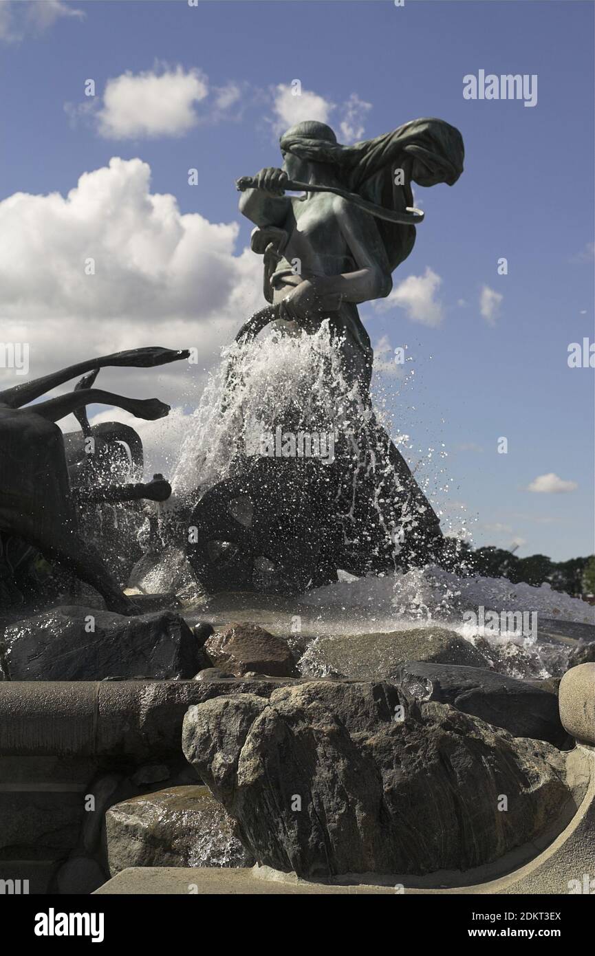 Copenhagen, Kopenhagen, Denmark, Dänemark; Gefion Fountain; Gefion-Brunnen; Fontanna Gefion; Fuente de Gefion; 吉菲昂噴泉 Stock Photo