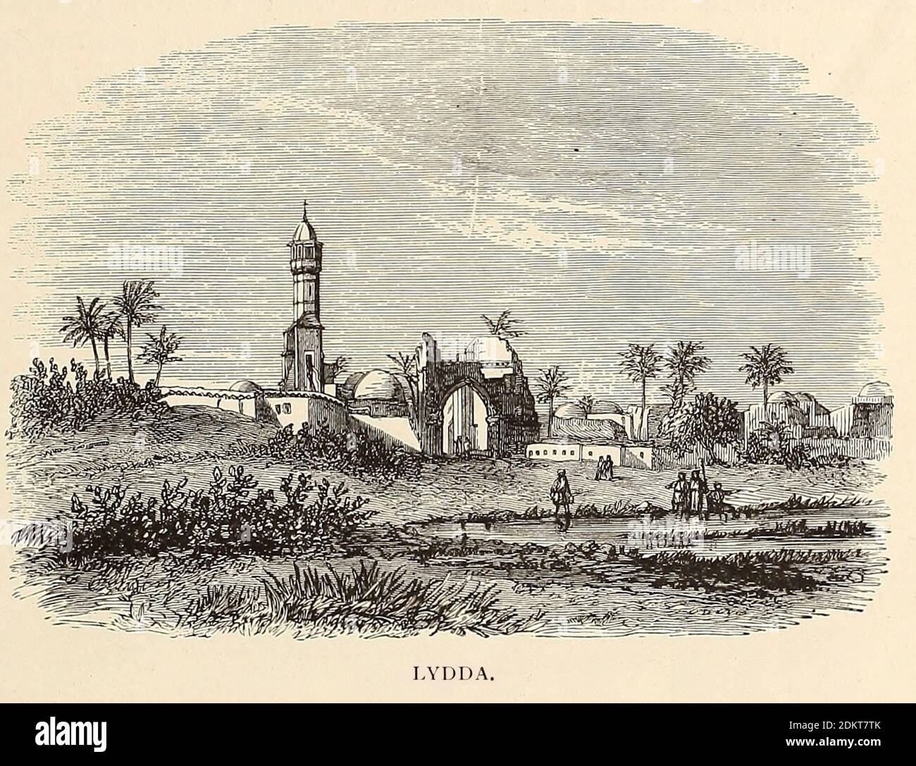Lydda [Lod] From the book 'Those holy fields : Palestine, illustrated by pen and pencil' by Manning, Samuel, 1822-1881; Religious Tract Society (Great Britain) Published in 1873 Stock Photo