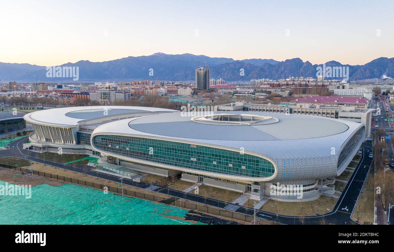 The exterior look of 'Ice Jar', the Beijing 2022 ice traning and competition center in Yanqing district, Beijing, China, 15 December 2020. It took thr Stock Photo