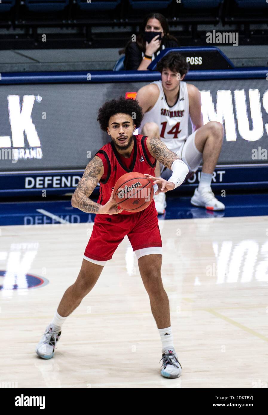 Moraga, CA U.S. 15th Dec, 2020. A. Eastern Washington Eagles guard Casson Rouse (5) looks to pass the ball during the NCAA Men's Basketball game between Eastern Washington Eagles and the Saint Mary's Gaels 75-80 lost at McKeon Pavilion Moraga Calif. Thurman James/CSM/Alamy Live News Stock Photo
