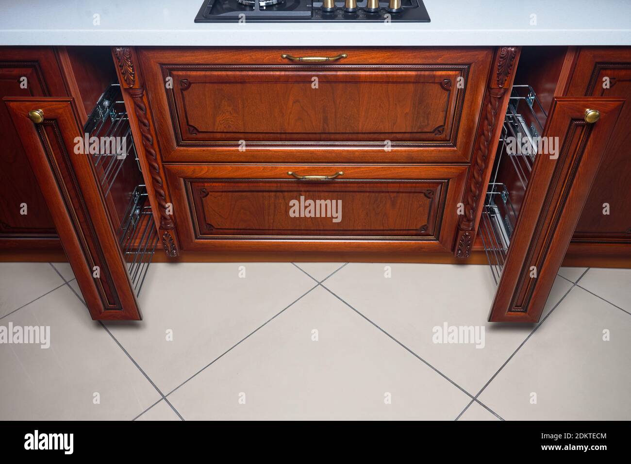 Pull out spice rack filler pantry. Two vertical spices drawers