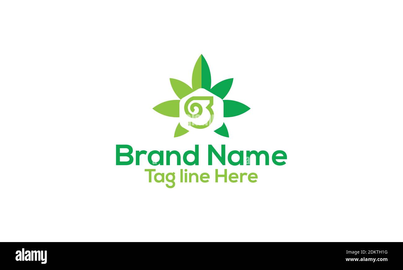 Cannabis B Letter  Logo Design and Vector Template. Stock Vector