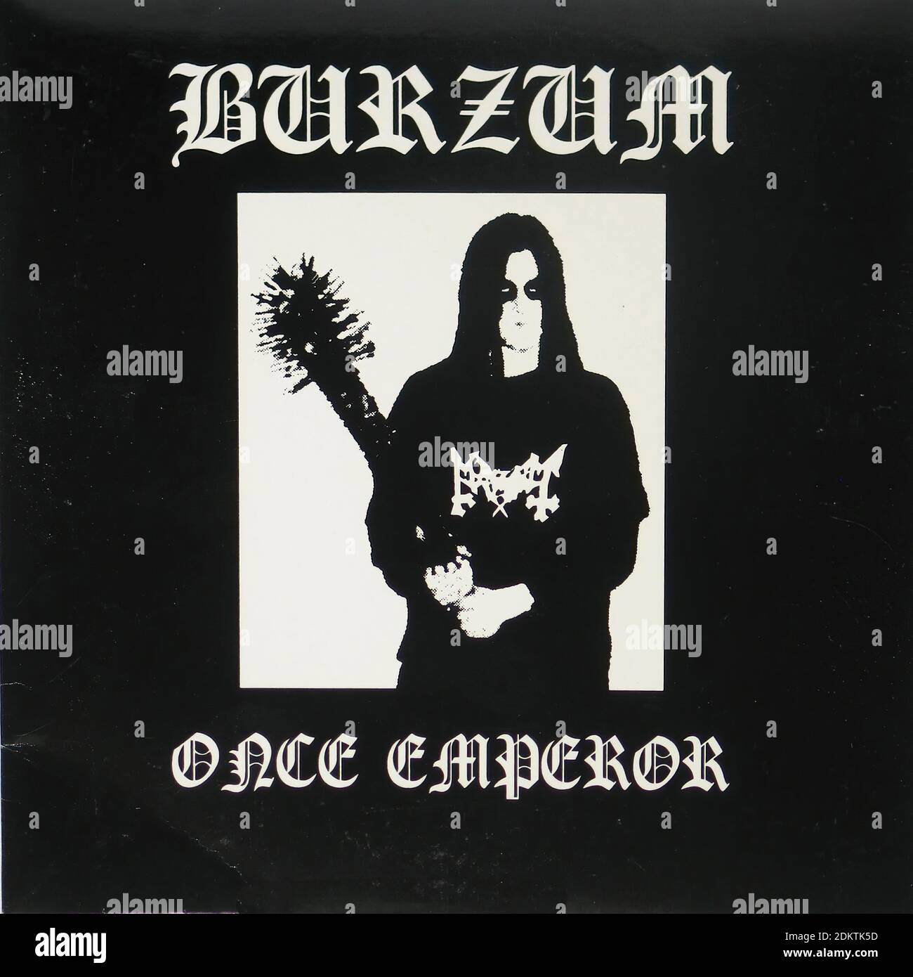 Burzum Once Emperor 7  single  - Vintage Vinyl Record Cover Stock Photo