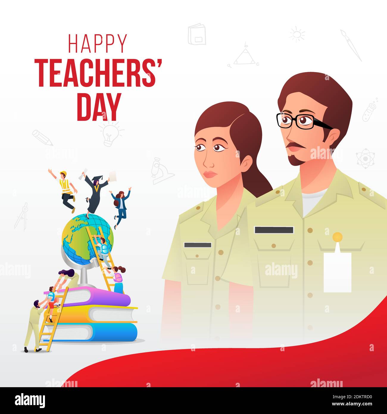 Happy Teacher's Day concept illustration. Suitable for greeting ...