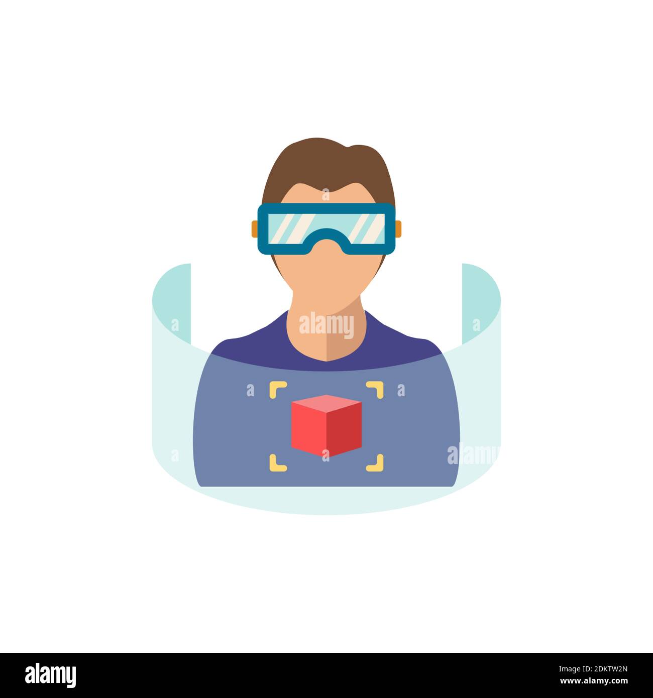 Augmented Reality Glass flat icon. Color simple element from wearable