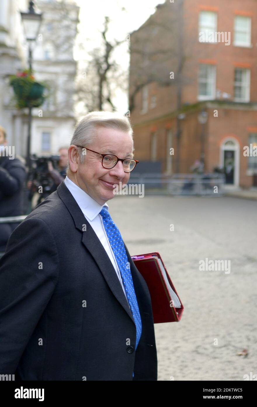 Michael Gove MP (Con: Surrey Heath - Minister for the Cabinet Office) leaving a cabinet meeting in Downing Street, 15th Dec 2020 Stock Photo