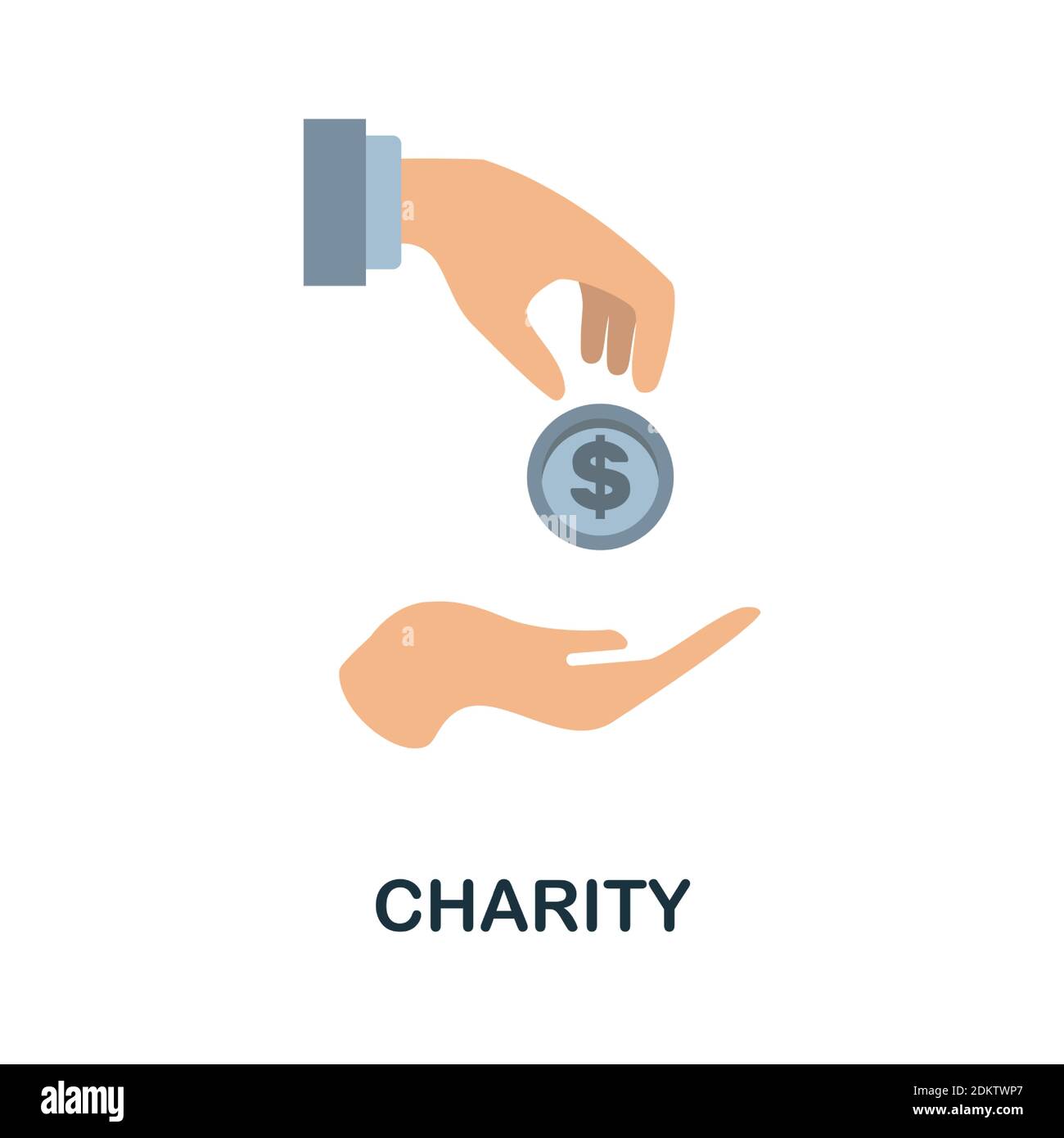 Donation flat icon. Color simple element from volunteering collection ...