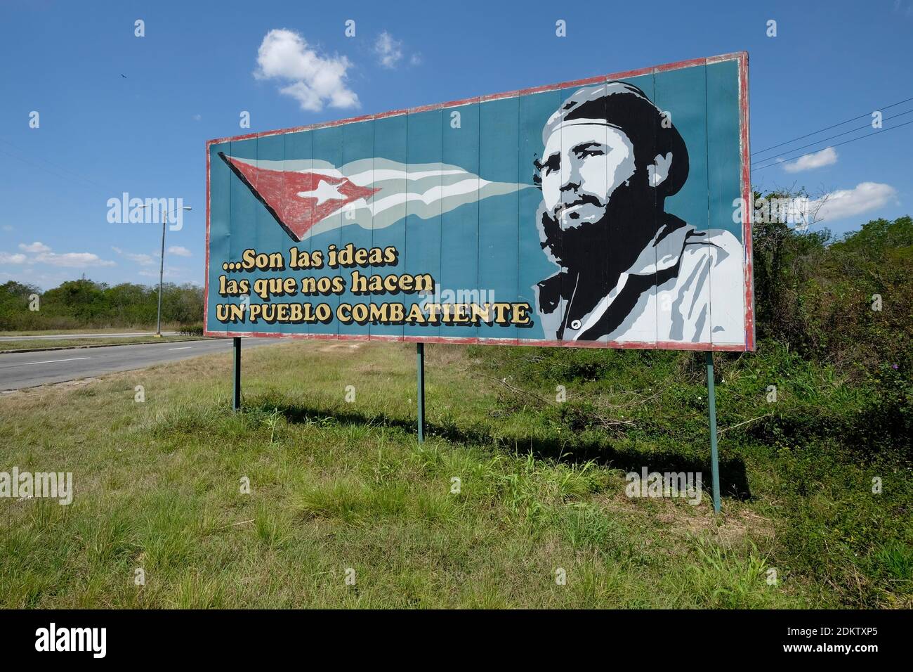 Cuba: Cienfuegos & Fidel Castro Billboard Stock Photo - Alamy