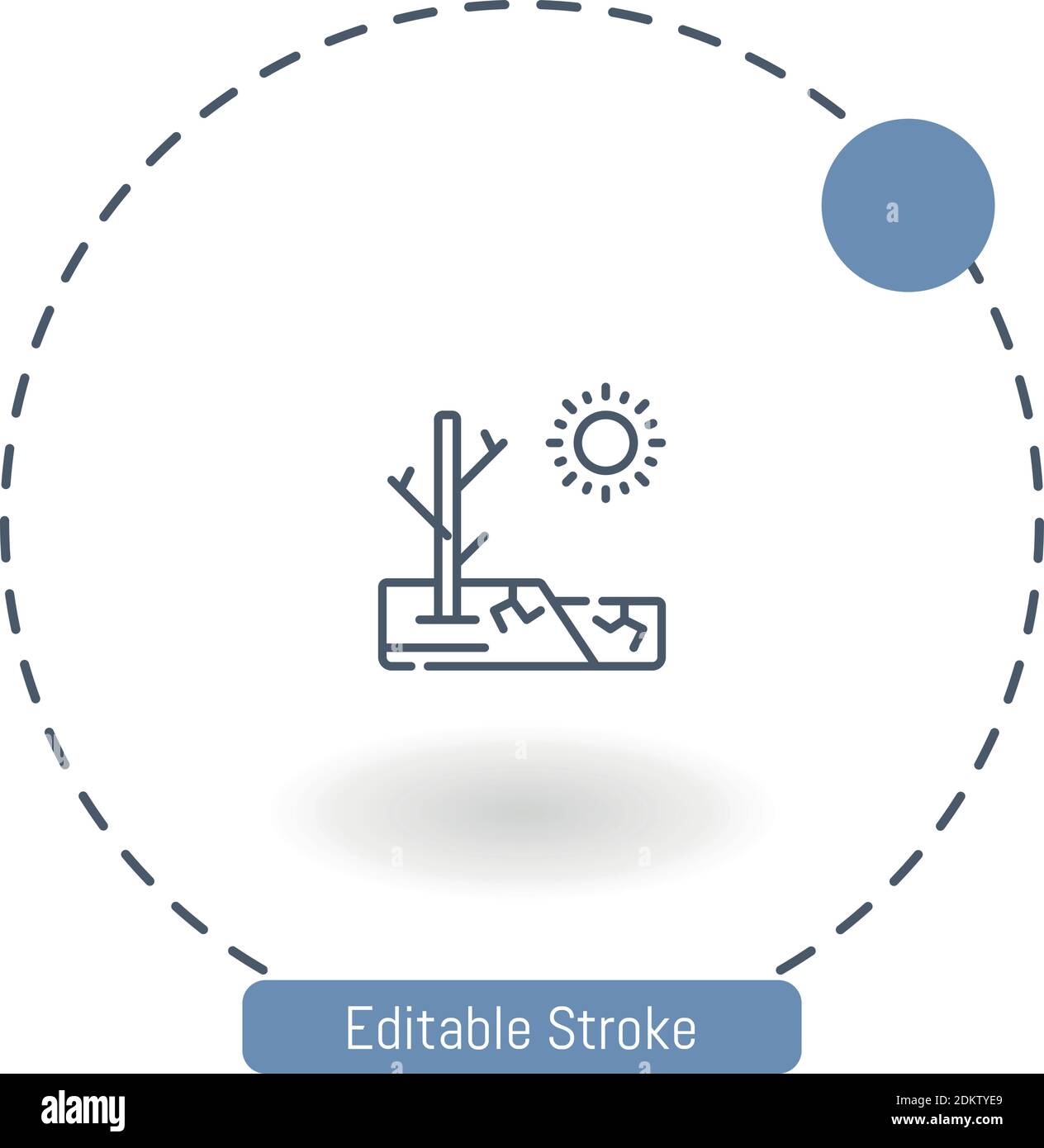 drought vector icon editable stroke outline icons for web and mobile Stock Vector