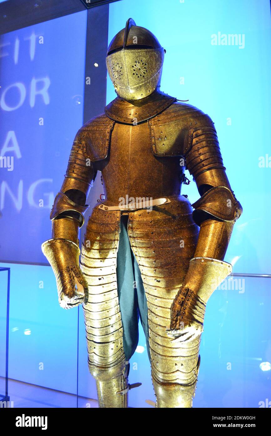 Suit of Armour on display in the Tower of London, London, England, UK