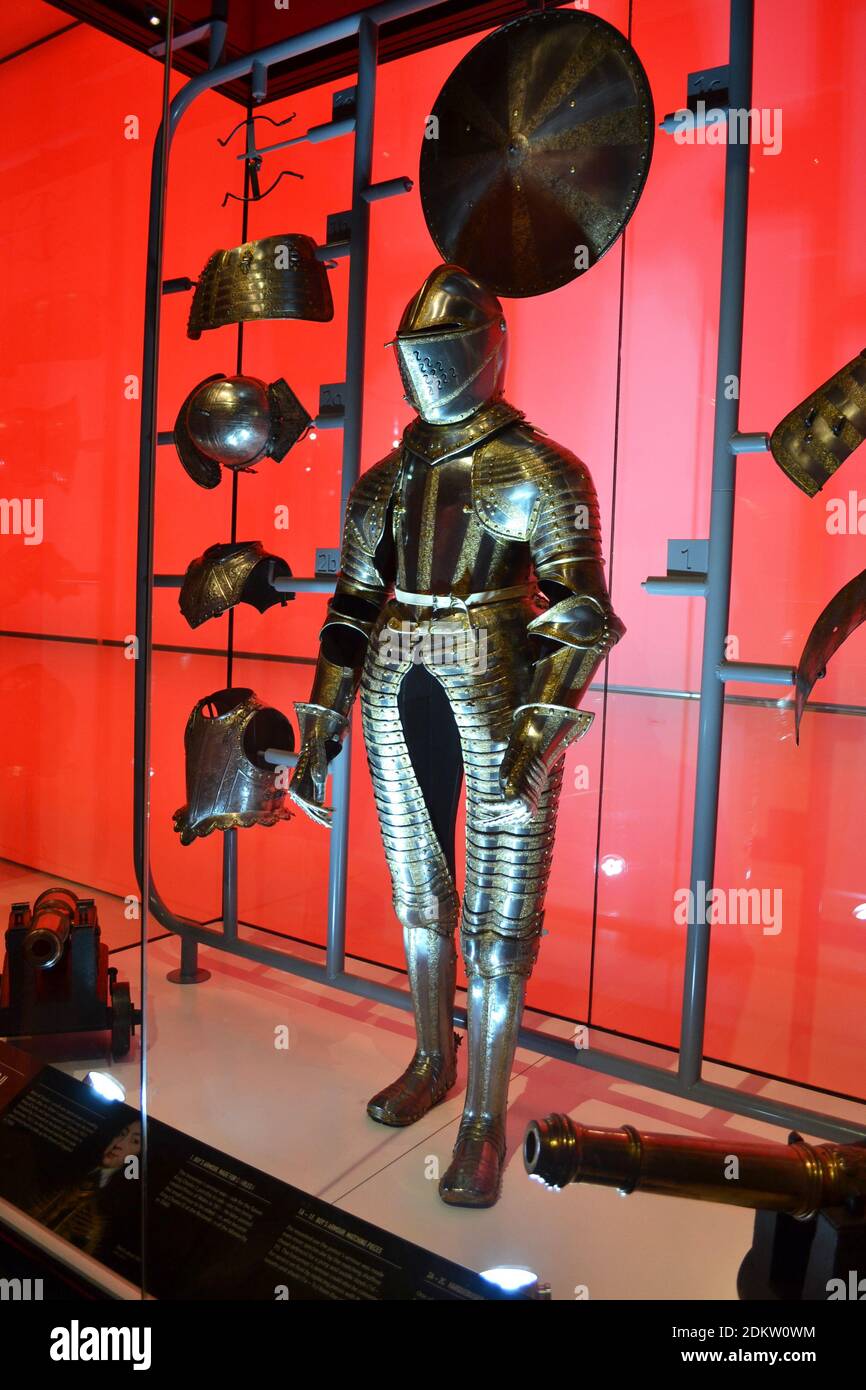Suit of Armour on display in the Tower of London, London, England, UK