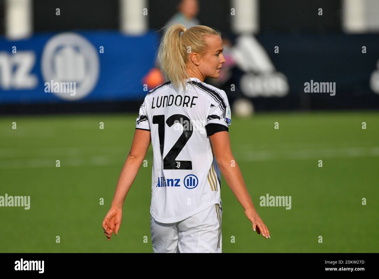 Torino, Italy. 12th, December 2020. Matilde Lundorf (12) of Juventus seen  in the Serie A Femminile match between Juventus and Roma Femminile at the  Juventus Training Ground in Torino. (Photo credit: Gonzales
