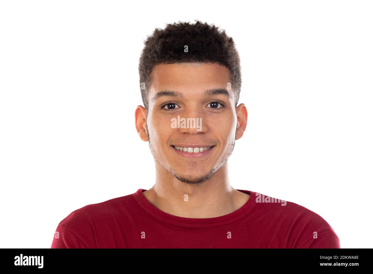  Latin guy with short afro hair isolated on white background Stock Photo ...