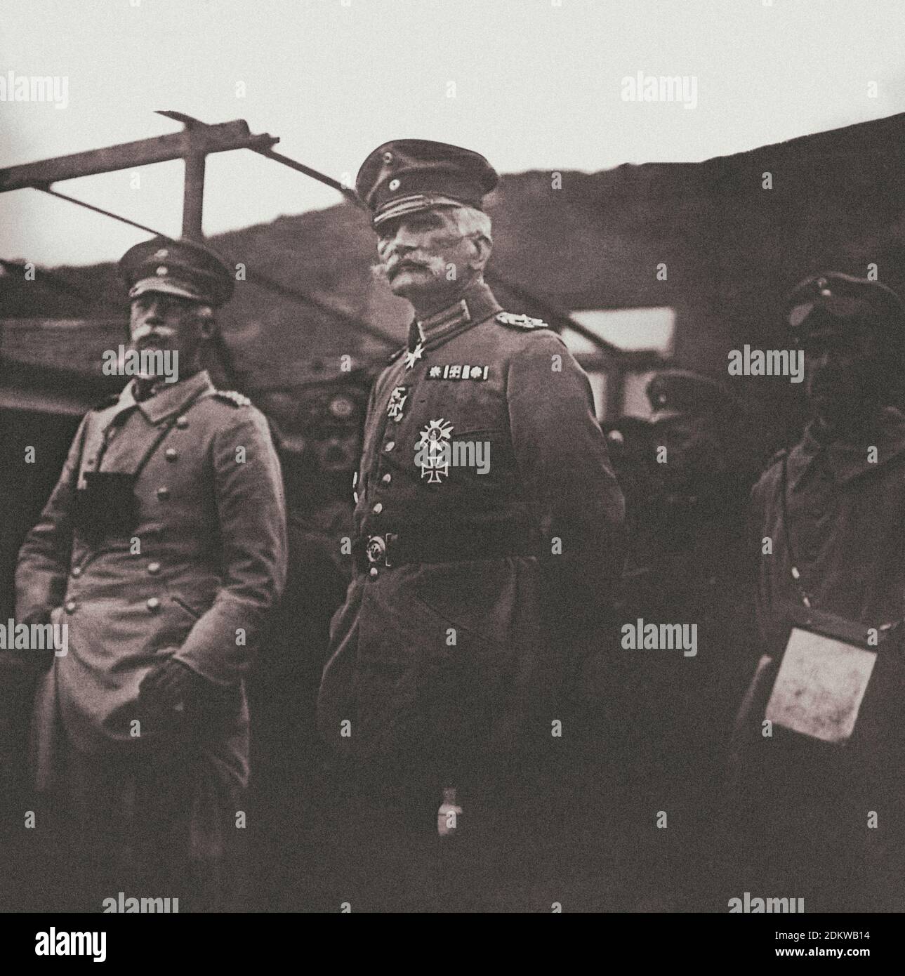 Archival photo of general von Mackensen. Anton Ludwig Friedrich August von Mackensen (1849 – 1945), born August Mackensen, was a German field marshal. Stock Photo