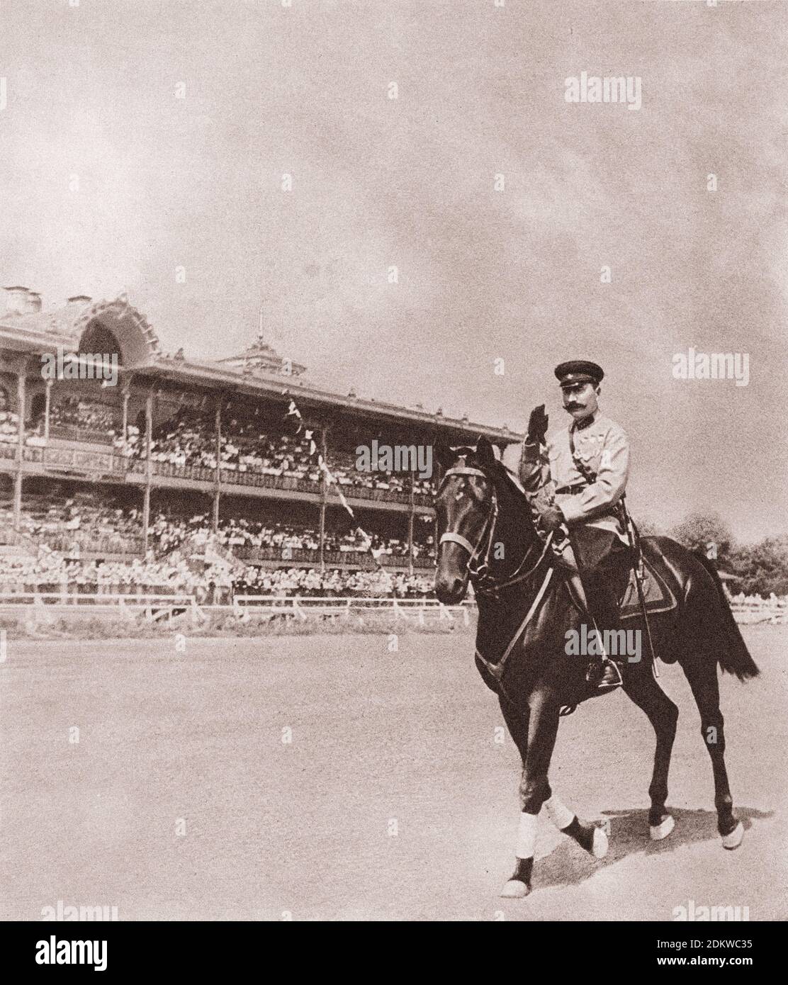 Marshal Budyonny at the 4th All-Union Equestrian sports competitions. Moscow, USSR. August 12-18, 1935 Stock Photo