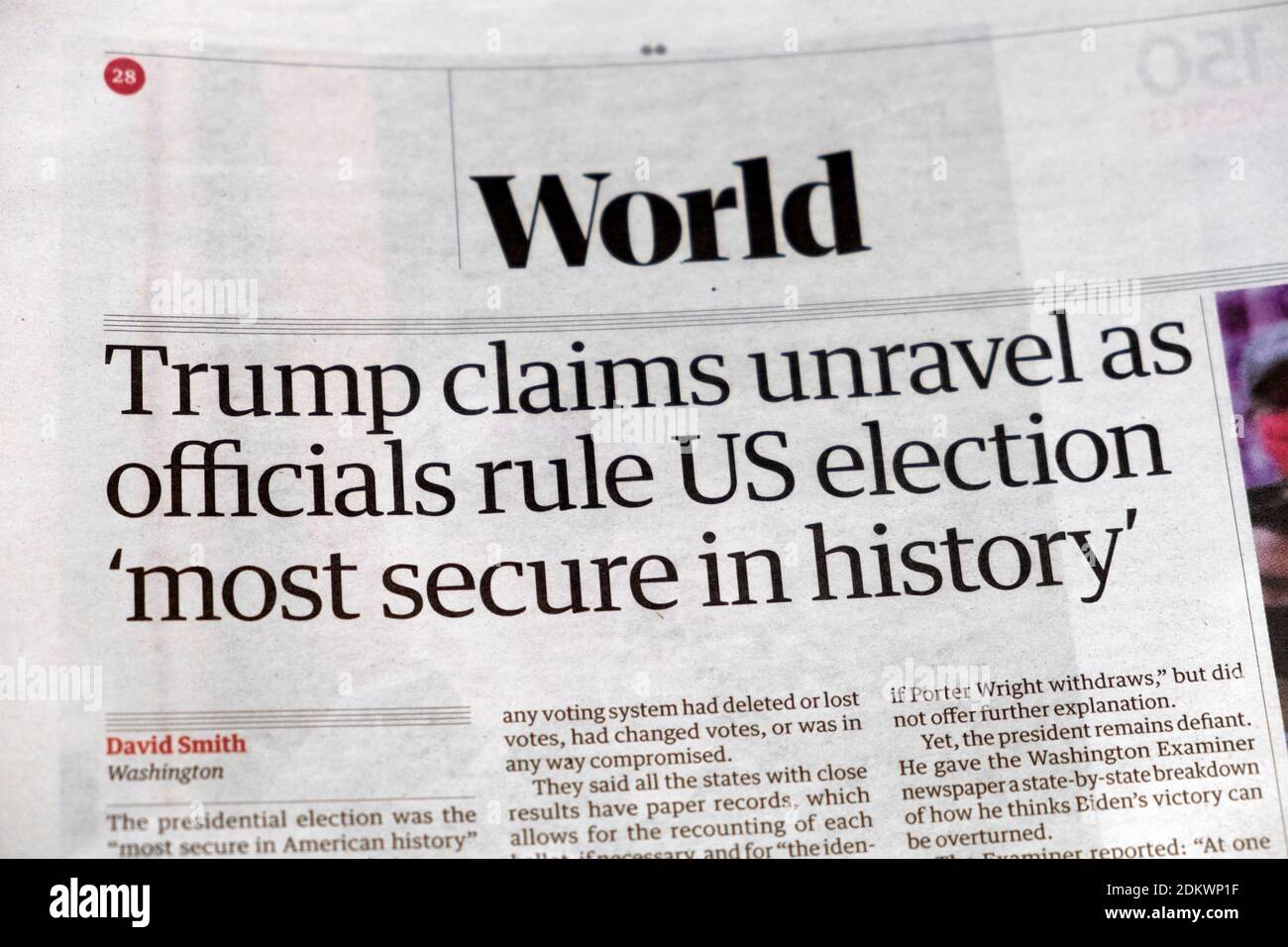 Guardian Newspaper Headline World Section Trump Claims Unravel As Officials Rule Us Election Most Secure In History November London England Stock Photo Alamy Guardian Newspaper Headline World Section Trump Claims Unravel As Officials Rule Us Election Most Secure In History November London England Stock Photo Alamy