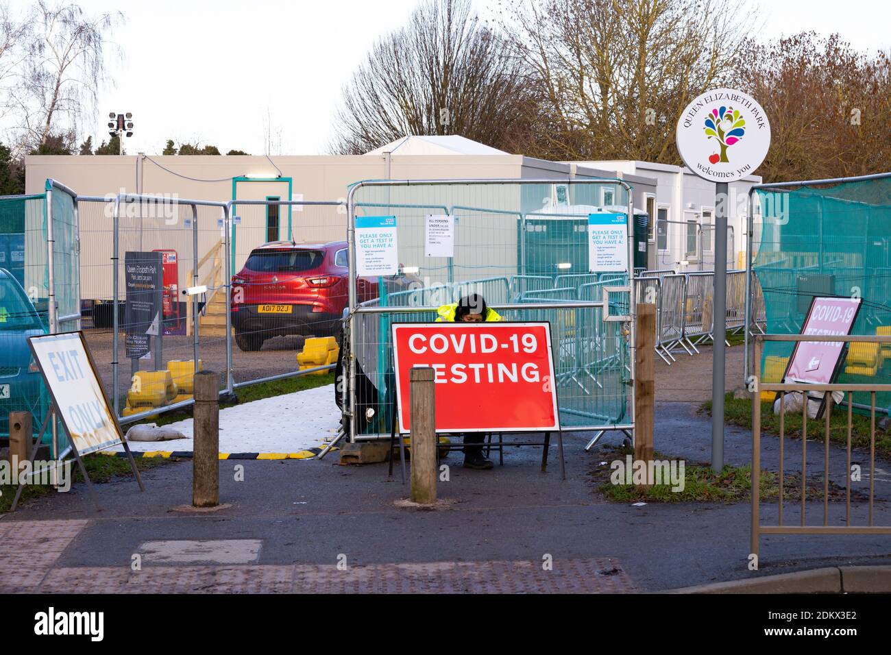Temporary Covid 19 Testing Facility Queen Elizabeth Park Grantham Lincolnshire England Stock Photo Alamy