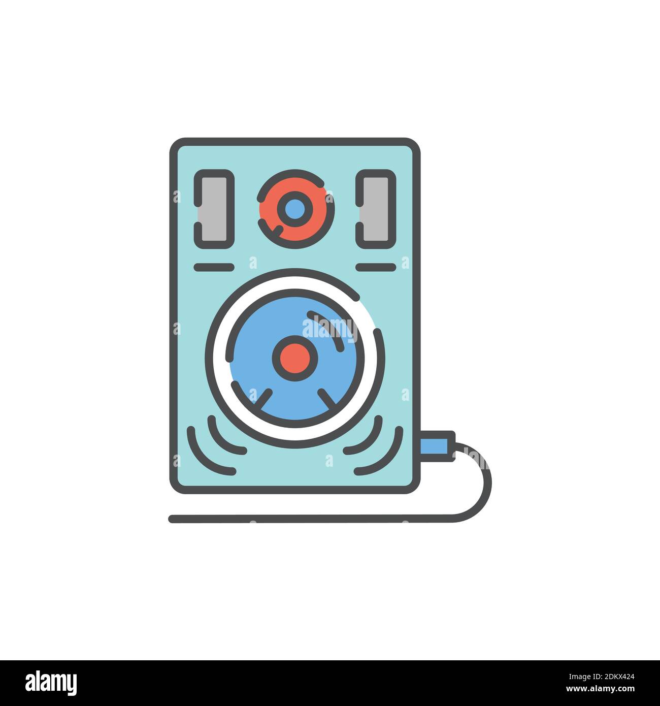 Column color line icon. Podcasting. Editable stroke. Stock Vector