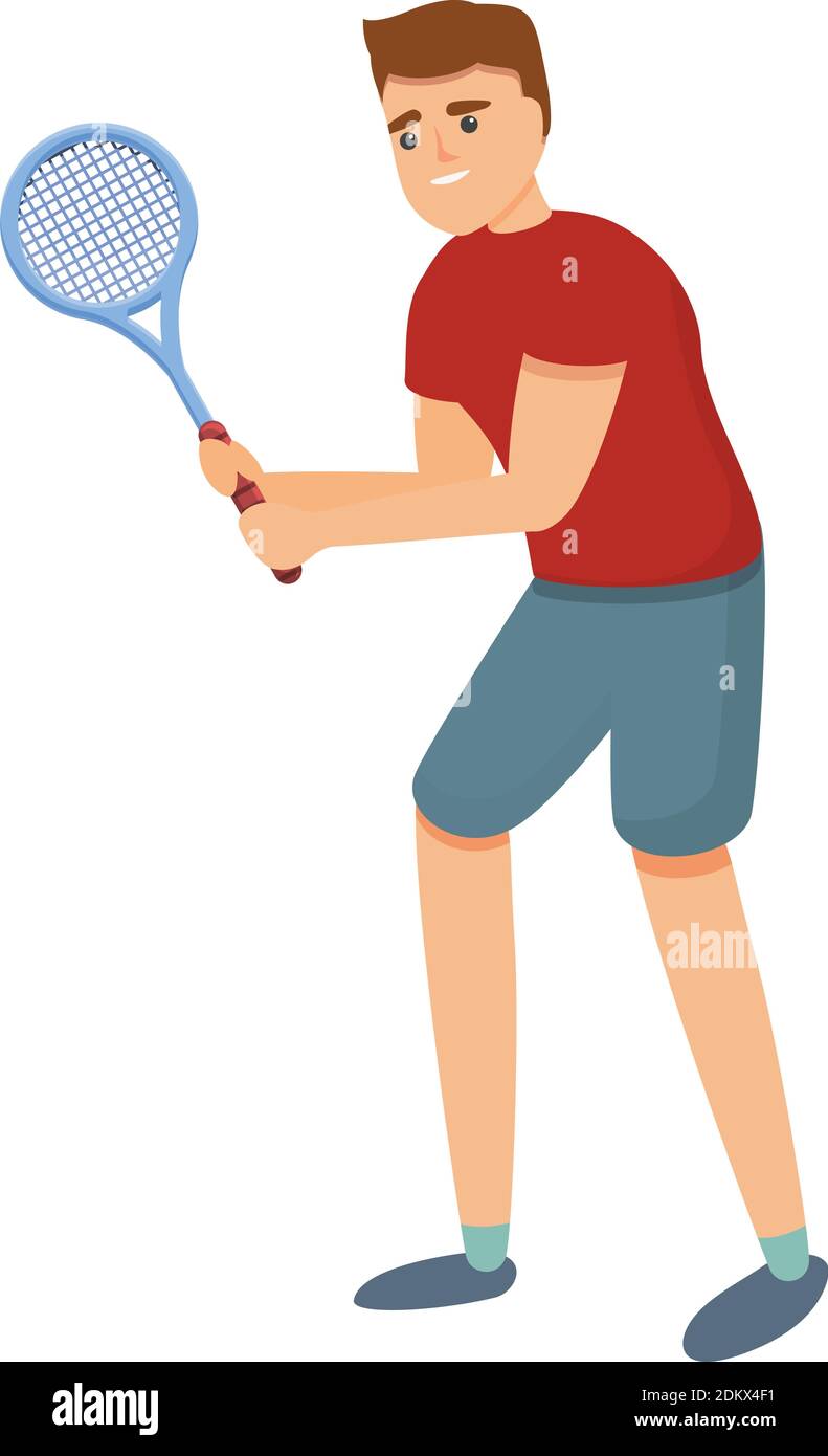 Young tennis player icon. Cartoon of young tennis player vector icon for  web design isolated on white background Stock Vector Image & Art - Alamy