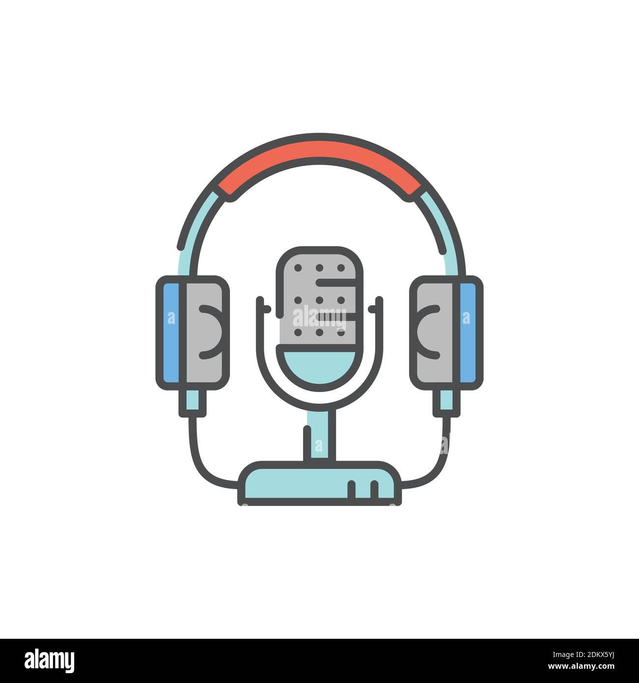 Headphones earphones and stylized stickers icons Vector Image