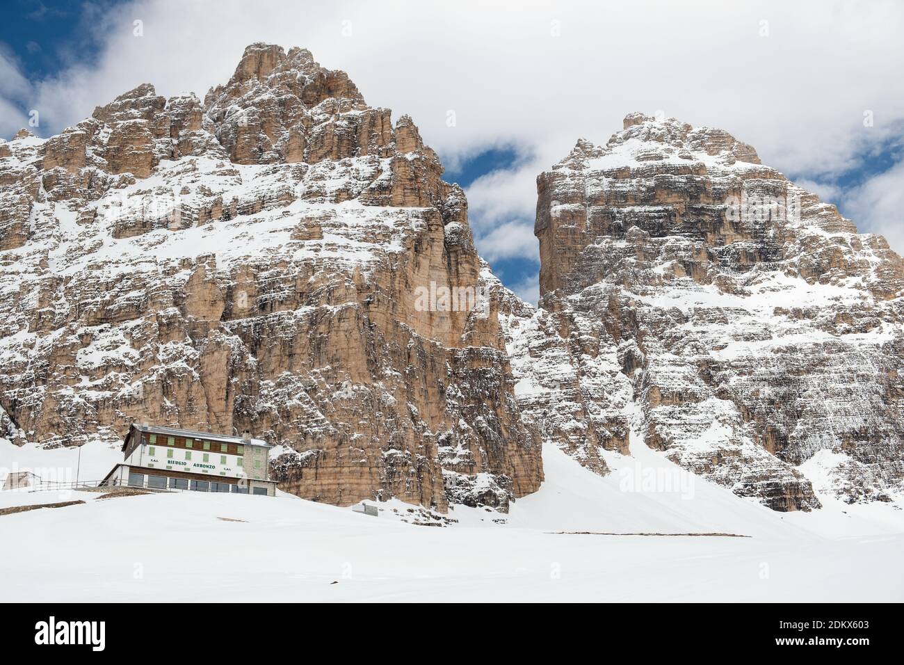 Auronzo shelter in the Italian Dolomites Stock Photo Alamy