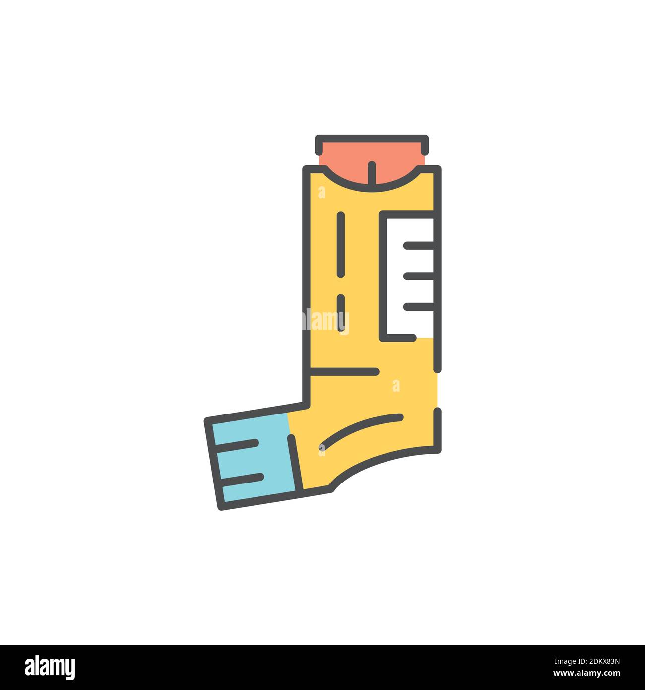 Throat spray color line icon. Editable stroke. Stock Vector