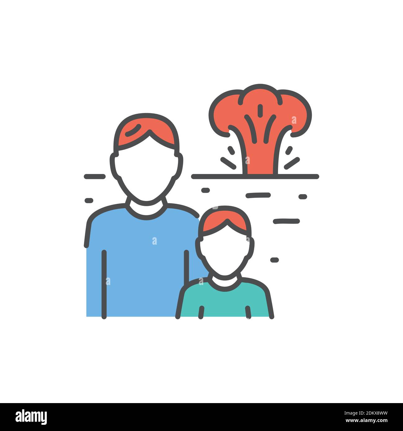 illegal immigrants color line icon. Editable stroke. Stock Vector