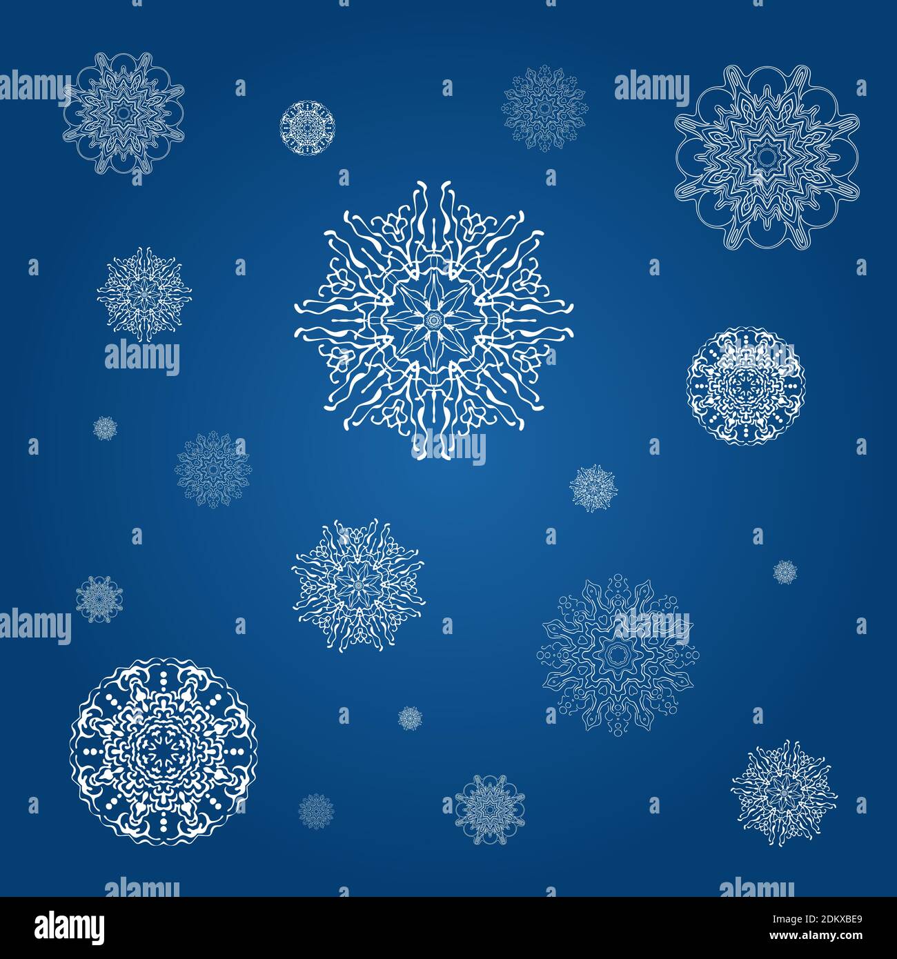 snowflakes on a blue background. Vector illustration Stock Vector Image ...
