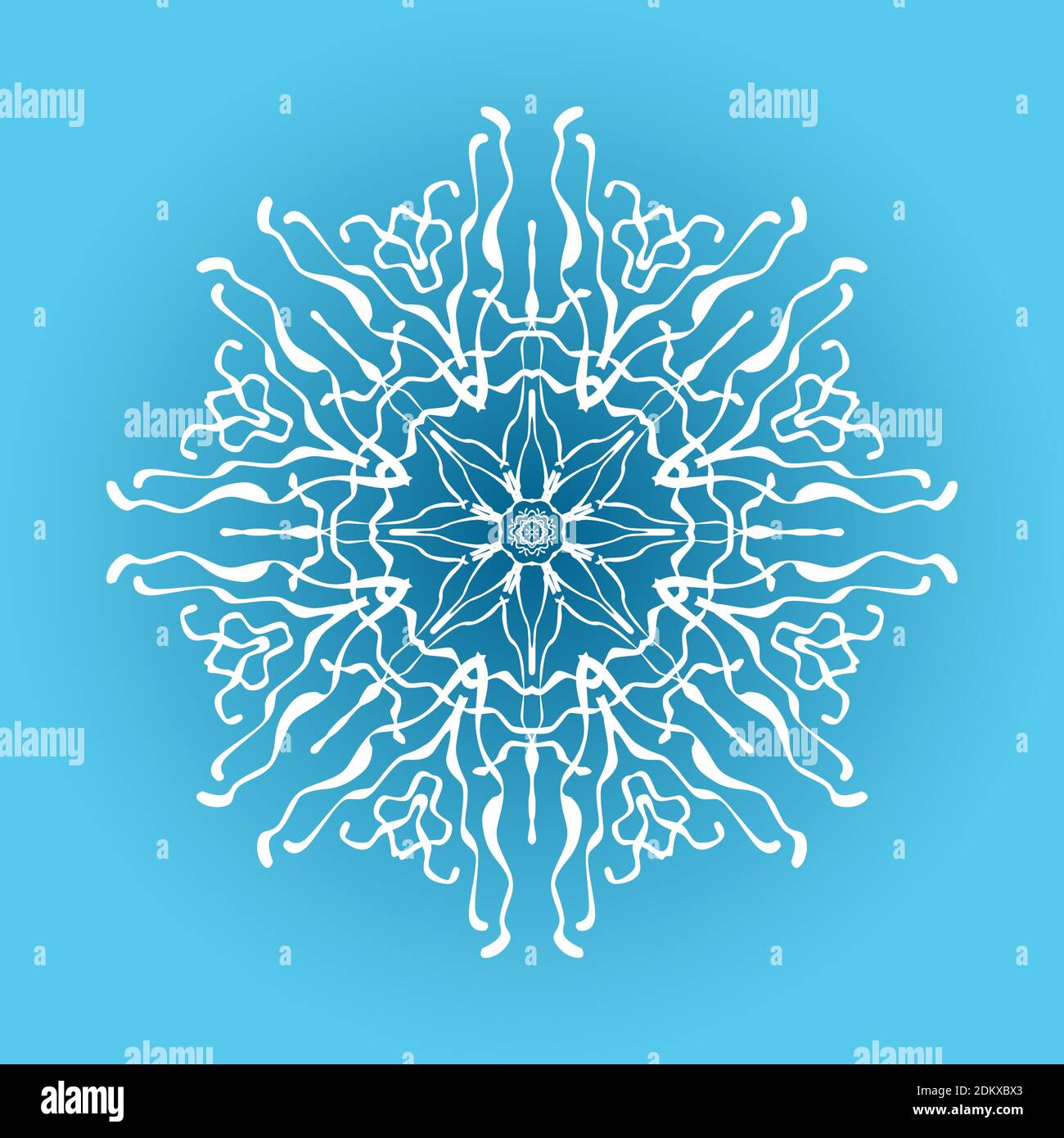 white snowflake on blue background. Vector illustration Stock Vector ...